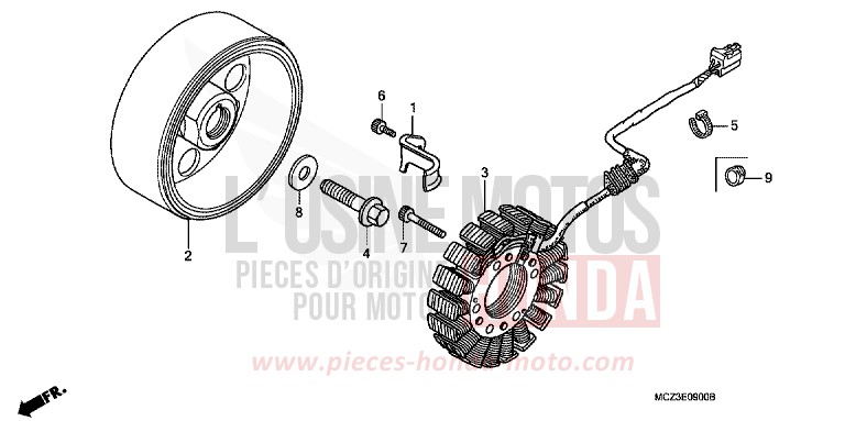 GENERATOR von Hornet 900 SCHWARZ (NH1) von 2003